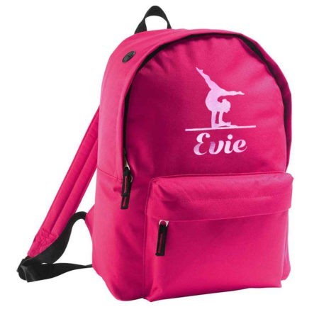 Backpack in pink with printed name - Personalised