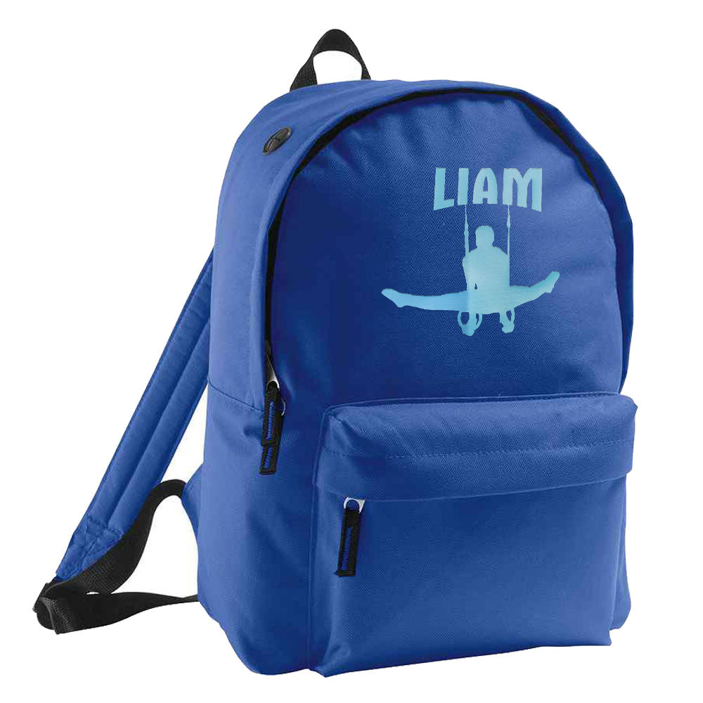 Backpack in blue with printed name - Personalised