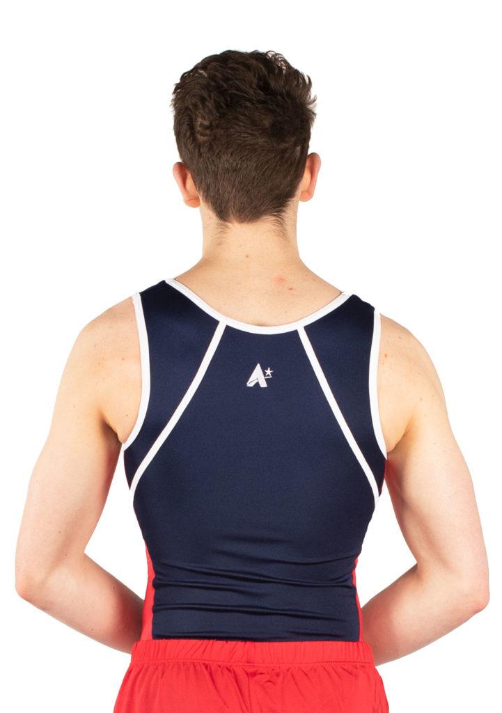 Leotard in Navy, Red and White