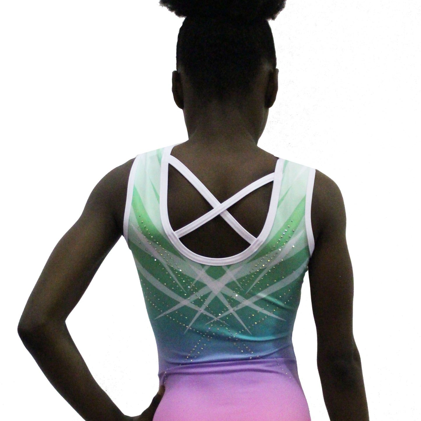 NOVA - Green, blue, and pink Ombré Leotard