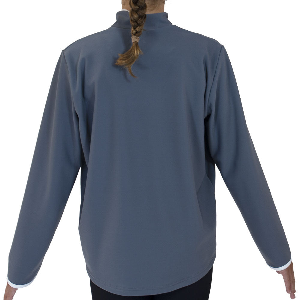 TS092UH-M29 - Grey Half Zip Tracksuit Jacket with White Detailing