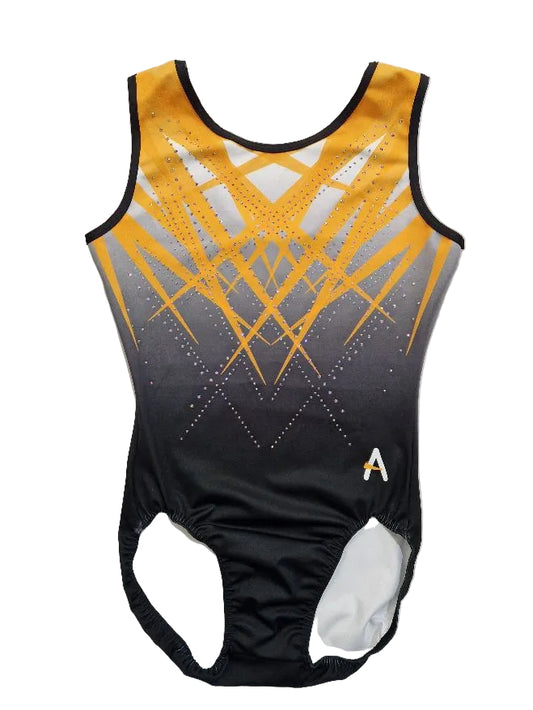 Ipswich - Girls Orange/Black Sublim leotard