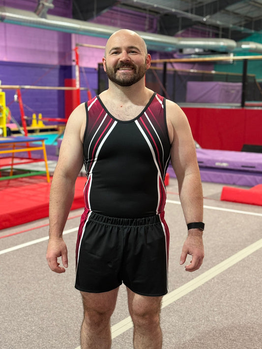 JACOB BURGUNDY - Boys Black and Burgundy Leotard