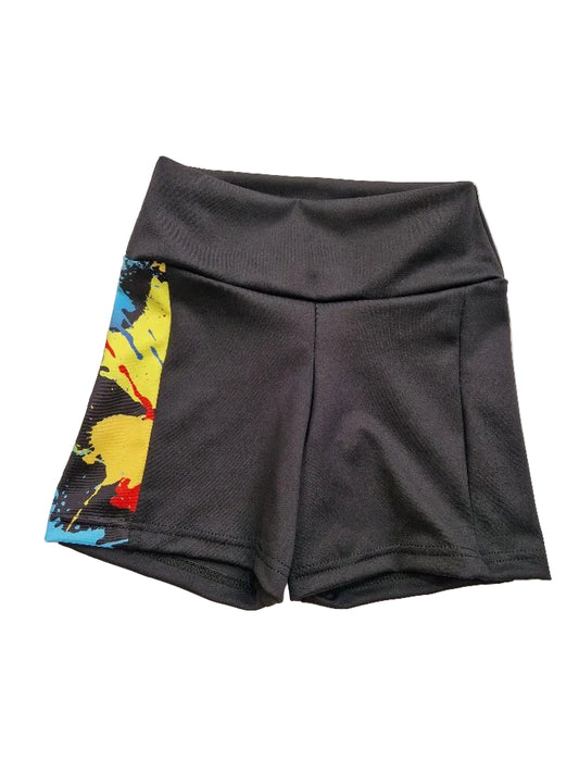 Novo Dance - Girls Black Shorts with Splash detail