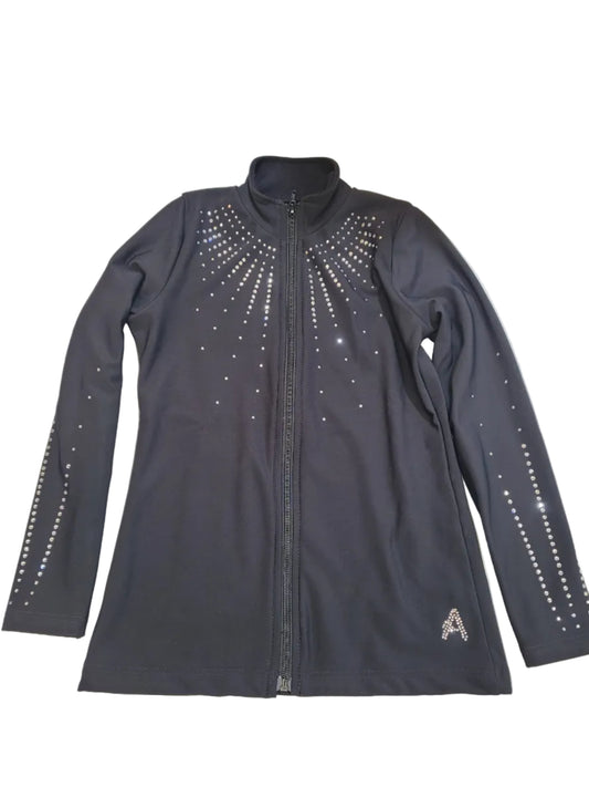 SWL - Girls Black tracksuit jacket with diamante