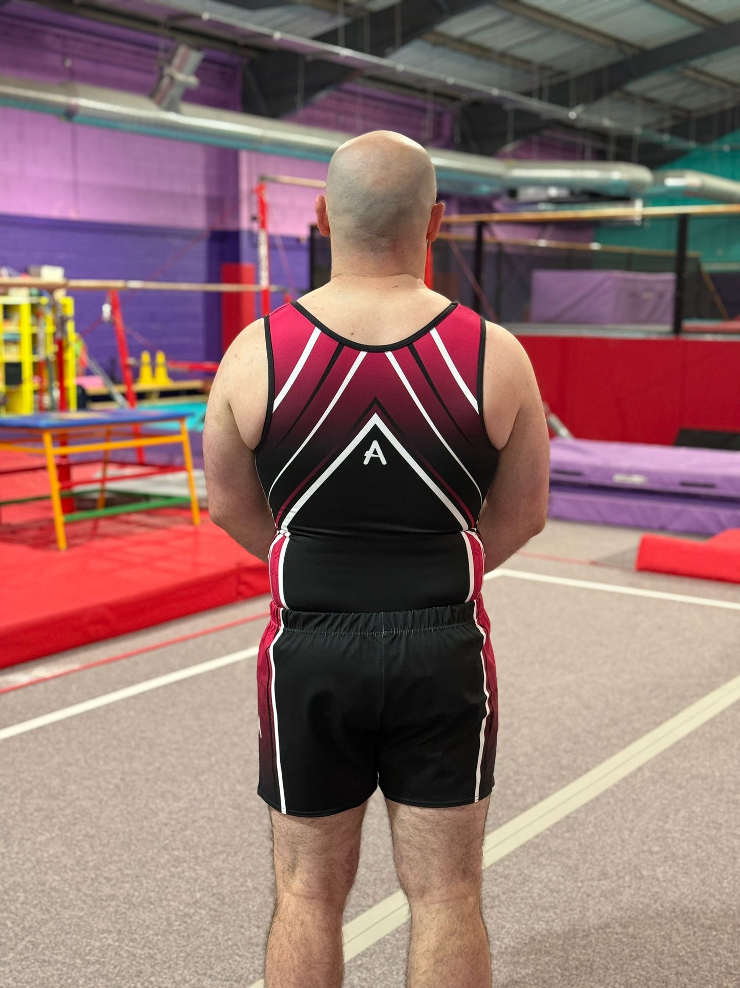 JACOB BURGUNDY - Boys Black and Burgundy Leotard