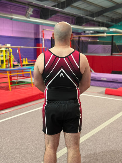 JACOB BURGUNDY - Boys Black and Burgundy Leotard