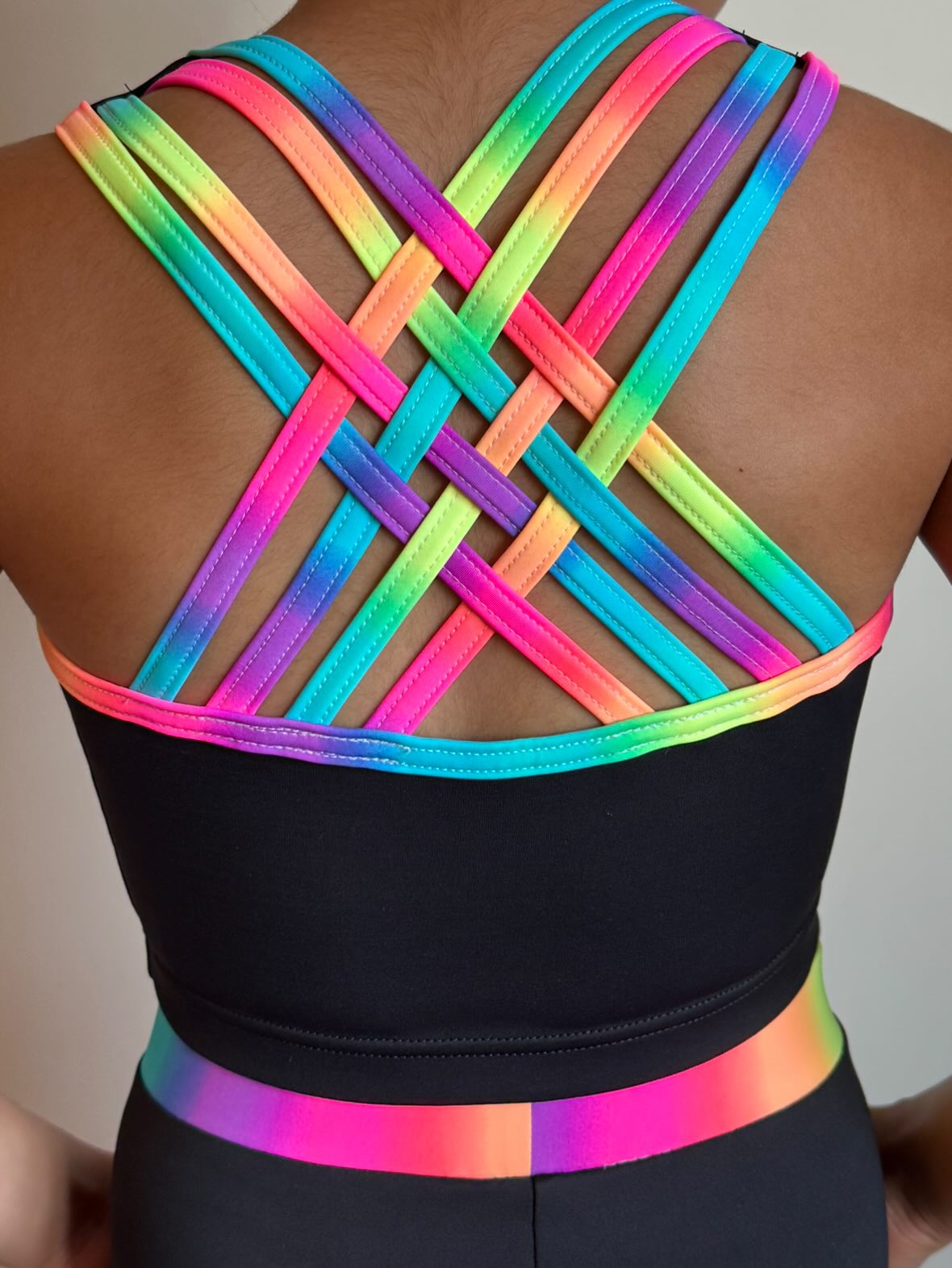 Rainbow Crop Top and Shorts Set