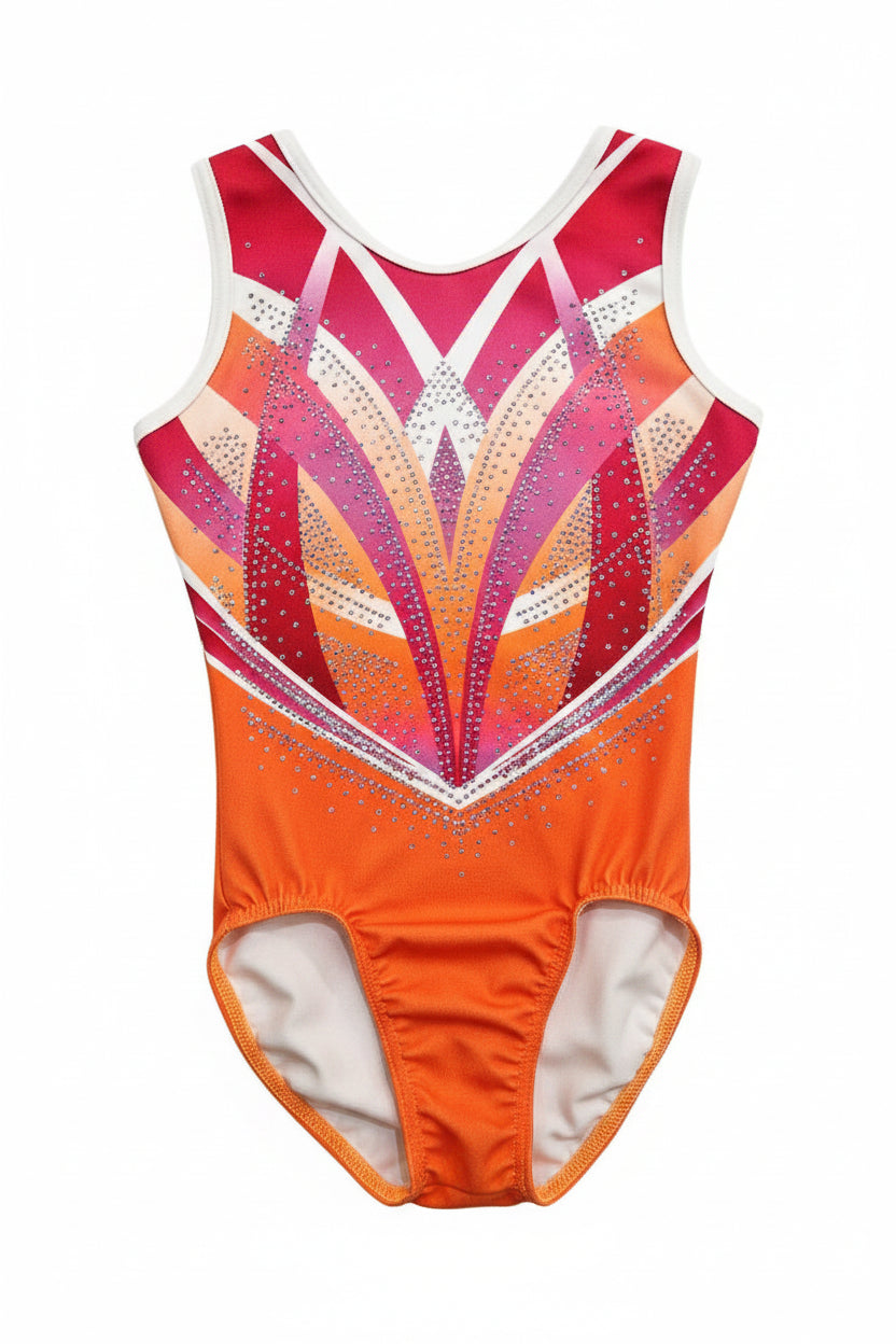 BLAZE - Sublimated lycra leotard with diamante