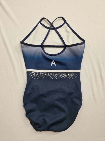 CELESTE - Sleeveless Blue and White leotard