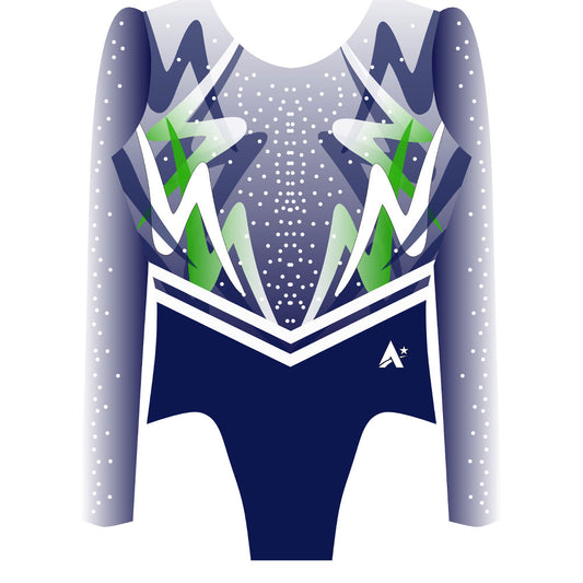 NORTHERN IRELAND - Long Sleeved leotard with Green/White/Blue details