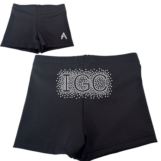 INVERURIE - Black Matt Shorts with IGC Diamante