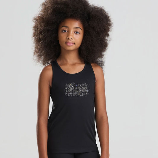 Grace Eve Black sports Vest with Diamante Gems