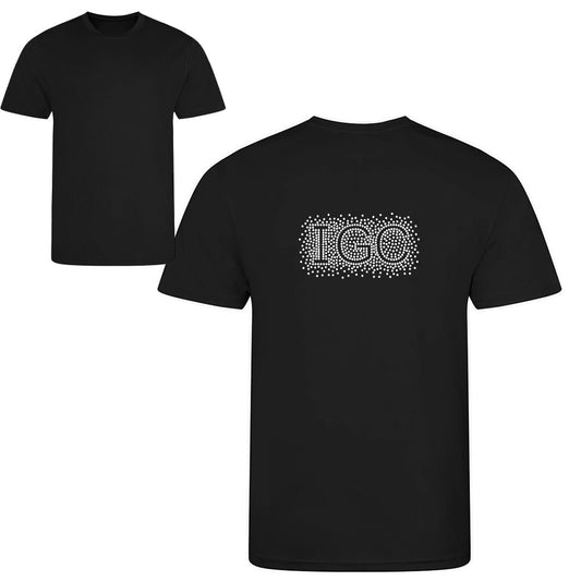INVERURIE  - Diamante Black Sports T-Shirt