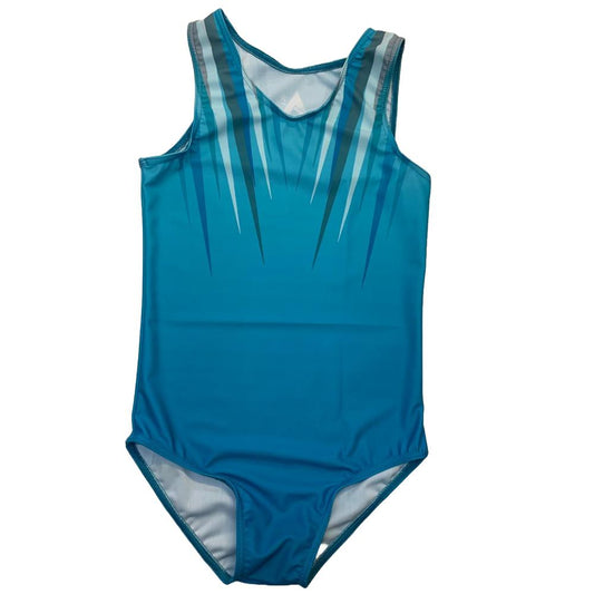 EXETER TRAMPOLINE ACADEMY NEW Boys sleeveless competition leotard in Blue Ombre