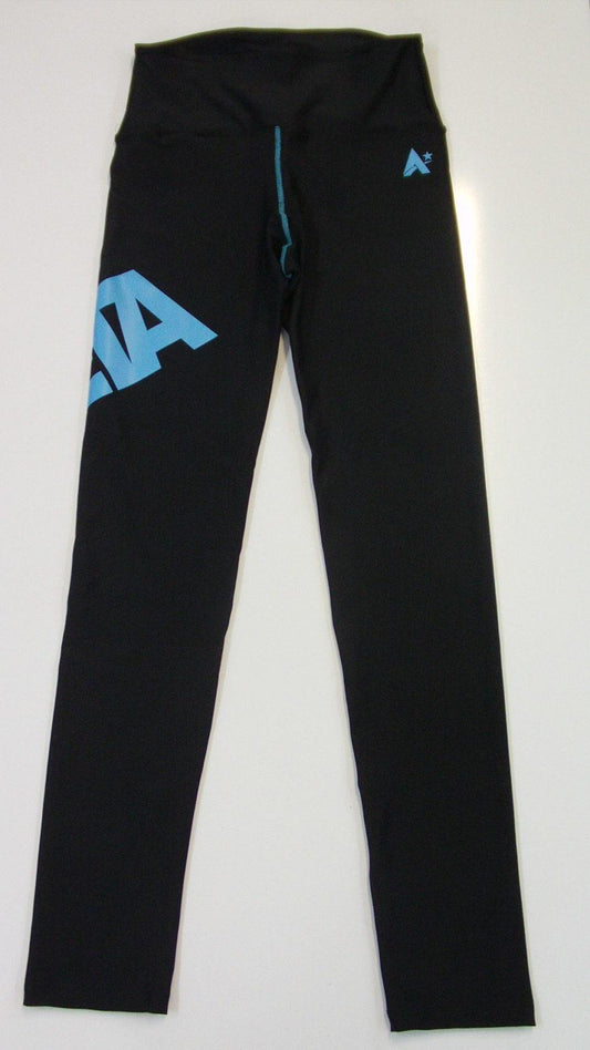 EXETER TRAMPOLINE ACADEMY High Waisted Full Length Black Leggings with ETA Print