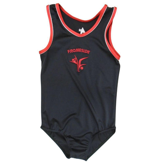 FROMESIDE - Boys Black leotard with Red Club embroidery