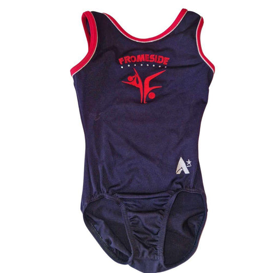 FROMESIDE - Girls Black leotard with Red Club embroidery