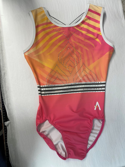 PARADISE - Pink and Coral Strappy Back Leotard
