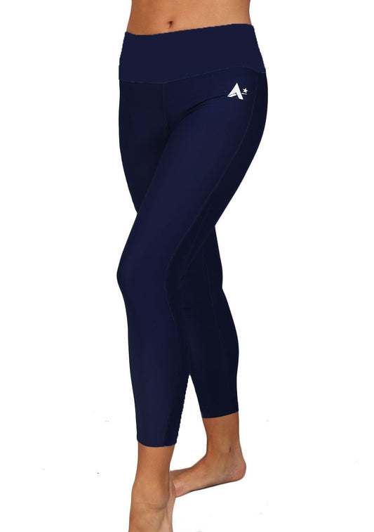 SOUTH WEST - Full length Girls Navy Microtex Leggings with Yoga waistband
