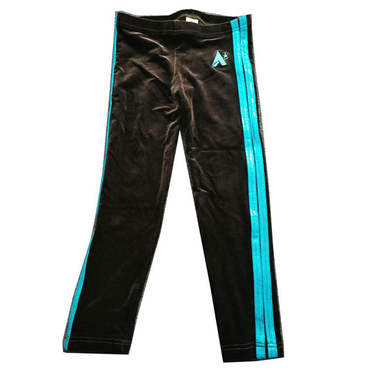 GEMINI - Girls Black leggings with Azure detail