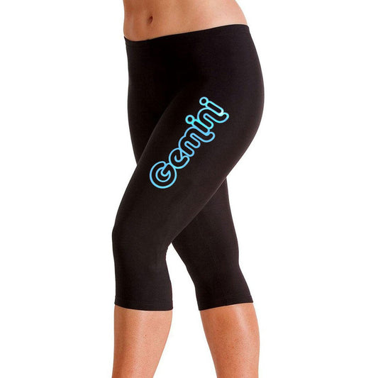 GEMINI - Girls black leggings 3/4 length with club print