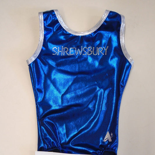 Shrewsbury Navy Shimmer Girls Sleeveless Leotard