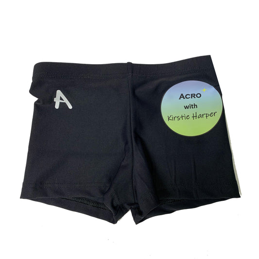 ACRO WITH KH - Lycra Shorts with Badge Print