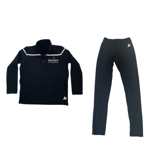 HARRIERS - Full club tracksuit in Black and White microtex with club print