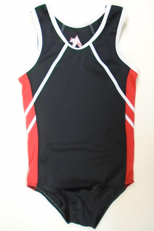 HELIX TC - Boys sleeveless leotard in Black, Red and White