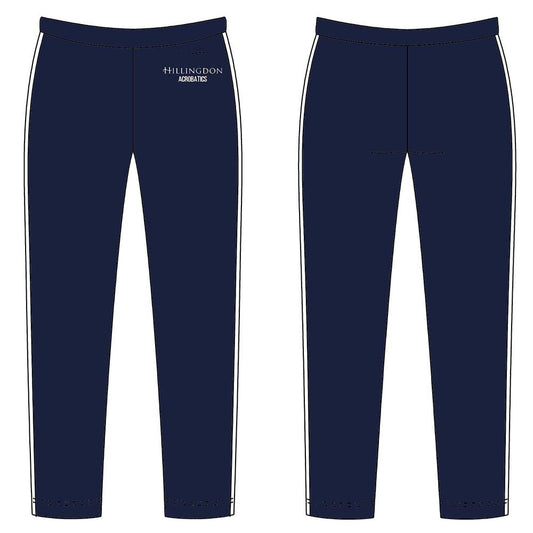 HILLINGDON - Boys tracksuit trousers in Navy with White piping and Hillingdon printed logo
