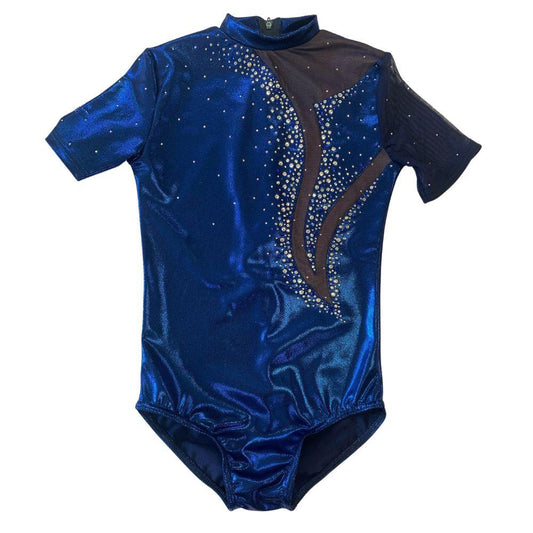 HILLINGDON - Boys zip back Navy competition leotard with 2 colour diamante