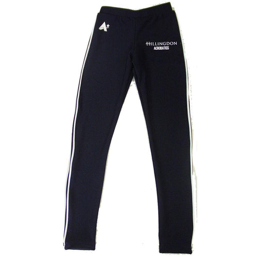 HILLINGDON - Girls Navy tracksuit trousers with White piping and Hillingdon printed logo