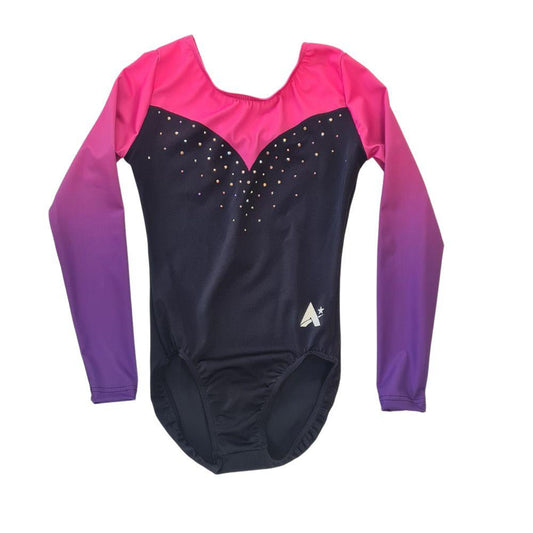 Black, Pink and Purple gymnastics leotard