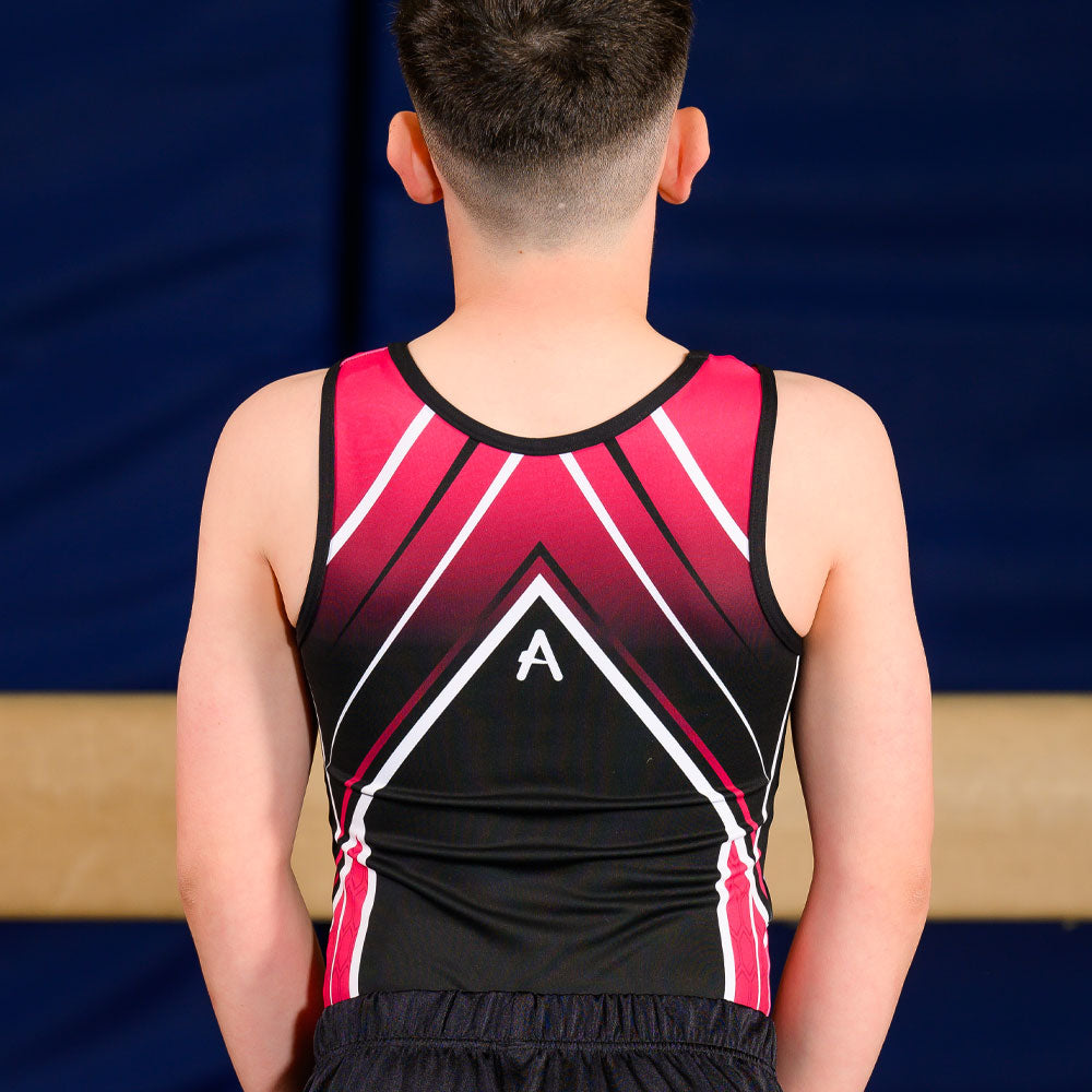 JACOB BURGUNDY - Boys Black and Burgundy Leotard