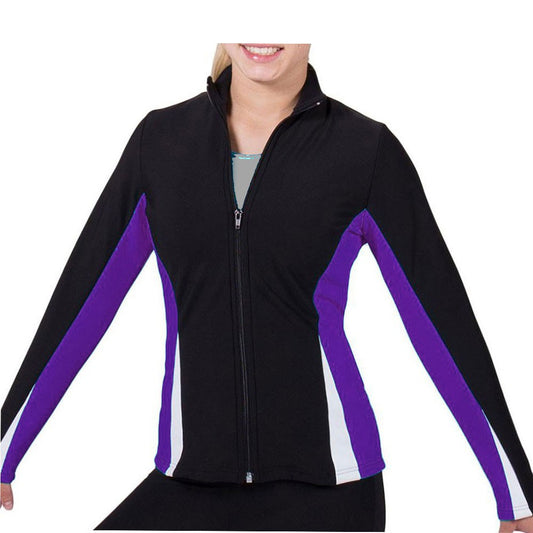 MAJESTIC GYMNASTICS- Girls Tracksuit Jacket in Black, Purple and White - NOW WITH CLUB PRINT