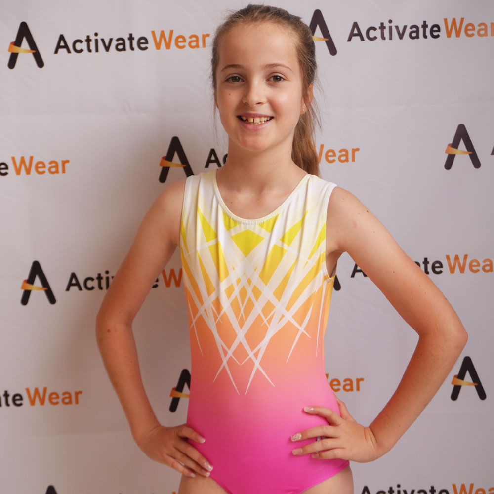 NOVA - Pink, Orange & Yellow training leotard