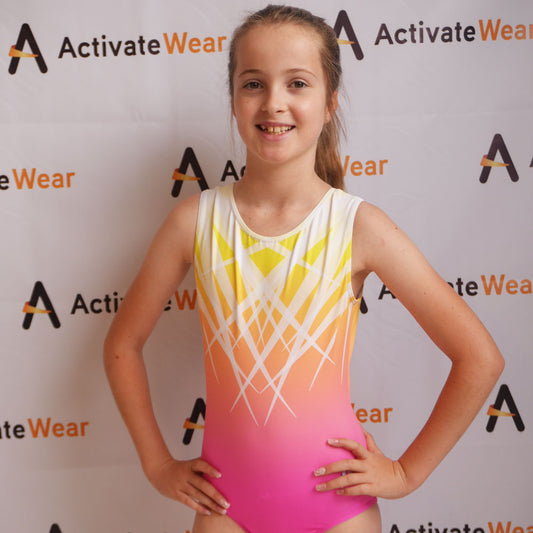 NOVA - Pink, Orange & Yellow training leotard