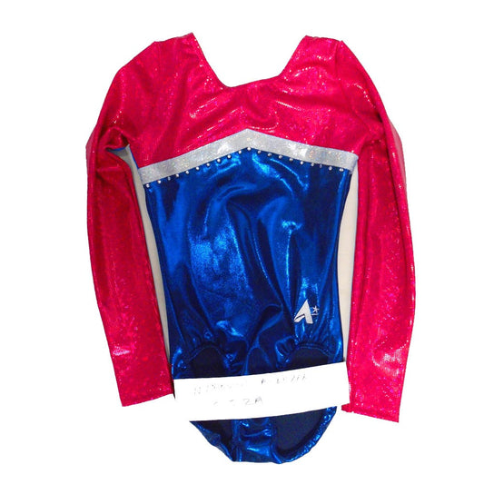 Plymouth Phoenix - Ruby, Navy and Silver Long Sleeved leotard