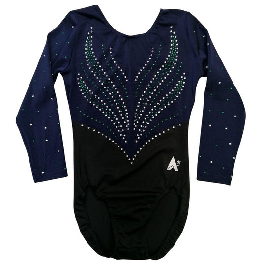 Black Long Sleeve leotard with diamante