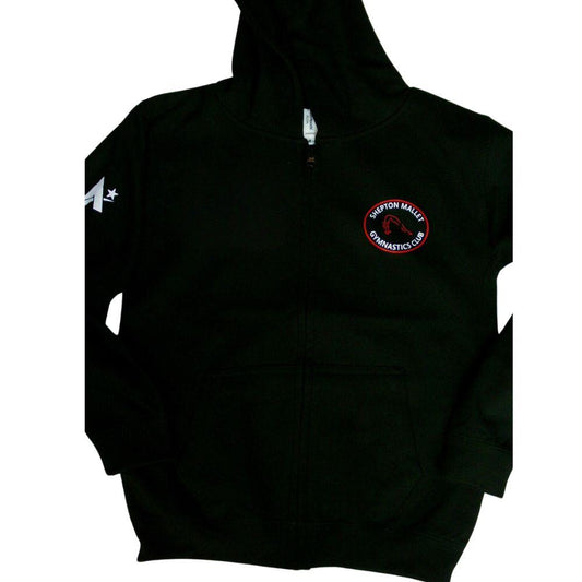 SHEPTON MALLET - Black Zipped hoody with Club print
