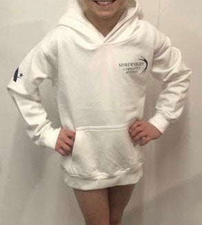 Shrewsbury White Hoodie with club print