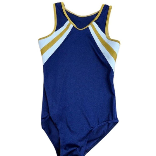 SOUTH WEST - Boys Navy Shiny Lycra Leotard with Gold and White details