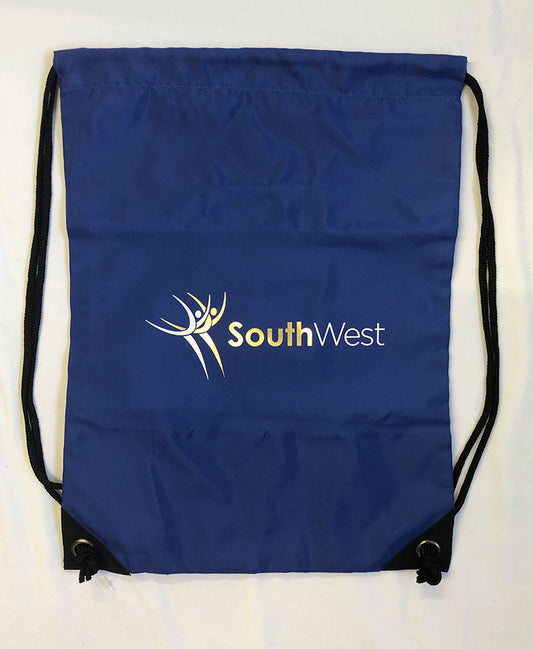 SOUTH WEST - Navy Drawstring Bag with South West print