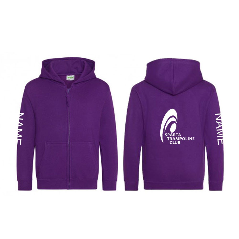 Club Zipped Hoodie in Purple