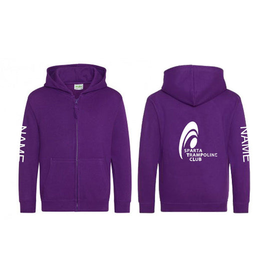 Club Zipped Hoodie in Purple