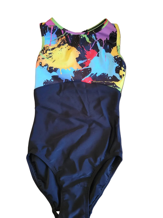 Novo Dance - Girls Black SL and Net Open Back Leotard