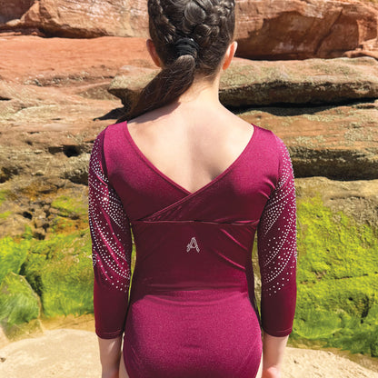 MAJESTY - Long sleeved Burgundy with sparkly diamante