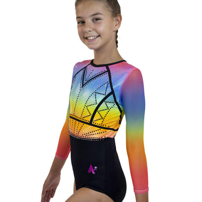 RADIATE - 3/4 Sleeve Rainbow Leotard