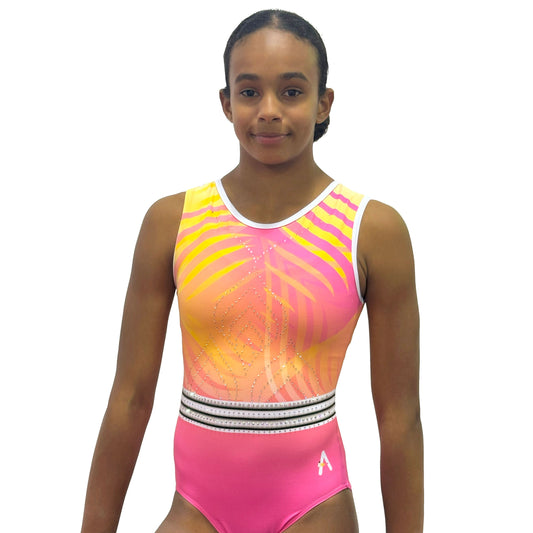 PARADISE - Pink and Coral Strappy Back Leotard